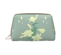 WXZYFP Trousse de maquillage portable en cuir, fermeture éclair pour emporter des articles, adaptée pour le rangement à la maison et en voyage. Lys blancs