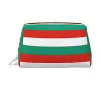 WXZYFP Trousse de maquillage portable en cuir, fermeture éclair pour emporter des articles, adaptée pour le rangement à la maison et en voyage. Drapeau bulgare