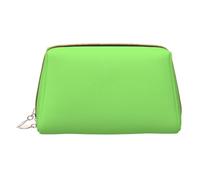 WXZYFP Trousse de maquillage portable en cuir, fermeture éclair pour emporter des articles, adaptée pour le rangement à la maison et en voyage. Couleur unie vert clair