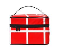 WXZYFP Trousse de maquillage portable multifonction avec motif drapeau danois du Danemark avec design interne et externe, facile à organiser diverses fournitures.