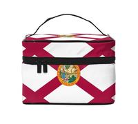 WXZYFP Trousse de maquillage portable multifonction avec motif drapeau de la Floride avec design interne et externe, facile à organiser diverses fournitures.