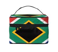 WXZYFP Trousse de maquillage portable multifonction avec motif drapeau de l'Afrique du Sud avec design interne et externe, facile à organiser diverses fournitures.
