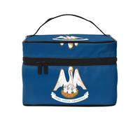 WXZYFP Trousse de maquillage portable multifonction avec motif drapeau de l'État de Louisiane avec design interne et externe, facile à organiser diverses fournitures.