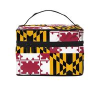 WXZYFP Trousse de maquillage portable multifonction avec motif drapeau de l'État du Maryland avec design interne et externe, facile à organiser diverses fournitures.
