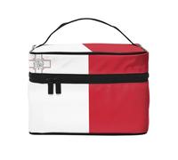 WXZYFP Trousse de maquillage portable multifonction avec motif drapeau de Malte avec design interne et externe, facile à organiser diverses fournitures.