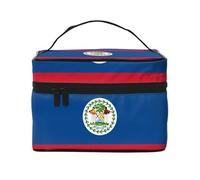 WXZYFP Trousse de maquillage portable multifonction avec motif drapeau du Belize avec design interne et externe, facile à organiser diverses fournitures.