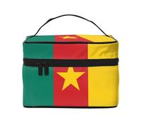 WXZYFP Trousse de maquillage portable multifonction avec motif drapeau du Cameroun avec design interne et externe, facile à organiser diverses fournitures.