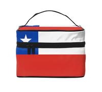 WXZYFP Trousse de maquillage portable multifonction avec motif drapeau du Chili avec design interne et externe, facile à organiser diverses fournitures.