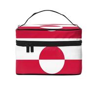 WXZYFP Trousse de maquillage portable multifonction avec motif drapeau du Groenland avec design interne et externe, facile à organiser diverses fournitures.