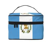 WXZYFP Trousse de maquillage portable multifonction avec motif drapeau du Guatemala avec design interne et externe, facile à organiser diverses fournitures.