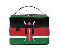 WXZYFP Trousse de maquillage portable multifonction avec motif drapeau du Kenya avec design interne et externe, facile à organiser diverses fournitures.