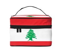 WXZYFP Trousse de maquillage portable multifonction avec motif drapeau du Liban avec design interne et externe, facile à organiser diverses fournitures.
