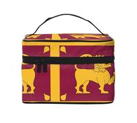 WXZYFP Trousse de maquillage portable multifonction avec motif drapeau du Sri Lanka avec design interne et externe, facile à organiser diverses fournitures.