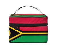 WXZYFP Trousse de maquillage portable multifonction avec motif drapeau du Vanuatu avec design interne et externe, facile à organiser diverses fournitures.