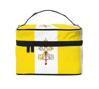 WXZYFP Trousse de maquillage portable multifonction avec motif drapeau du Vatican avec design interne et externe, facile à organiser diverses fournitures.