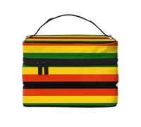 WXZYFP Trousse de maquillage portable multifonction avec motif drapeau du Zimbabwe avec design interne et externe, facile à organiser diverses fournitures.