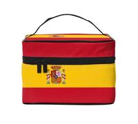 WXZYFP Trousse de maquillage portable multifonction avec motif drapeau espagnol et externe, facile à organiser diverses fournitures.