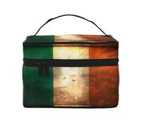 WXZYFP Trousse de maquillage portable multifonction avec motif drapeau irlandais rétro avec design interne et externe, facile à organiser diverses fournitures.