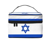 WXZYFP Trousse de maquillage portable multifonction avec motif drapeau israélien et extérieur, facile à organiser diverses fournitures.