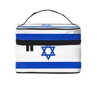 WXZYFP Trousse de maquillage portable multifonction avec motif drapeau israélien et extérieur, facile à organiser diverses fournitures.