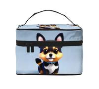 WXZYFP Trousse de maquillage portable multifonction Card Love Fancy Puppy avec design interne et externe, facile à organiser diverses fournitures.