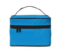 WXZYFP Trousse de maquillage portable multifonction de couleur unie bleue avec design interne et externe, facile à organiser diverses fournitures.