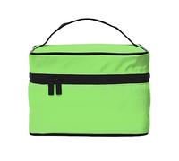 WXZYFP Trousse de maquillage portable multifonction de couleur unie vert clair avec design interne et externe, facile à organiser diverses fournitures.