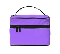WXZYFP Trousse de maquillage portable multifonction de couleur unie violet clair avec design interne et externe, facile à organiser diverses fournitures.
