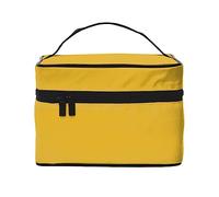 WXZYFP Trousse de maquillage portable multifonction dorée de couleur unie avec design interne et externe, facile à organiser diverses fournitures.