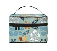WXZYFP Trousse de maquillage portable multifonction florale de couleur claire avec design interne et externe, facile à organiser diverses fournitures.