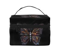 WXZYFP Trousse de maquillage portable multifonction Mystery Butterfly avec design interne et externe, facile à organiser diverses fournitures.