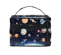 WXZYFP Trousse de maquillage portable multifonction Saturn Jupiter Earth avec design interne et externe, facile à organiser diverses fournitures.
