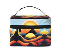 WXZYFP Trousse de maquillage portable multifonction Sunrise Mountain avec design interne et externe, facile à organiser diverses fournitures.