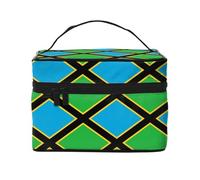 WXZYFP Trousse de maquillage portable multifonctionnelle avec drapeau de la Tanzanie avec design interne et externe, facile à organiser diverses fournitures.
