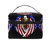 WXZYFP Trousse de maquillage portable multifonctionnelle avec drapeau des États-Unis avec design interne et externe, facile à organiser diverses fournitures.