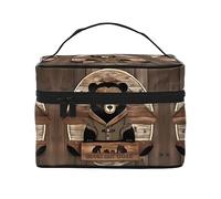 WXZYFP Trousse de maquillage rustique Lodge Bear Travel indispensable pour les amateurs de voyage en plein air, a une structure interne simple.