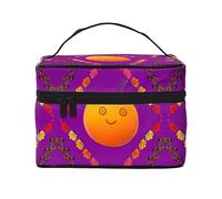 WXZYFP Trousse de maquillage Smiley Orange Travel indispensable pour les amateurs de voyage en plein air, a une structure interne simple.