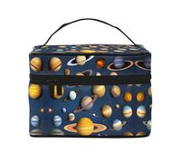 WXZYFP Trousse de maquillage Solar System Planets Travel - Indispensable pour les amateurs de voyage en plein air - Structure interne simple.