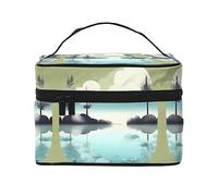 WXZYFP Trousse de maquillage Tranquil Lakes Travel - Indispensable pour les amateurs de voyages en plein air - Structure interne simple.