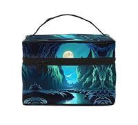 WXZYFP Trousse de maquillage Water Moon Cave de voyage, indispensable pour les amateurs de voyage en plein air, a une structure interne simple.