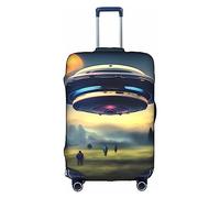 WXZYFP UFO Landing : la housse de protection pour la valise avec une impression unique double face vous aide à éviter de prendre la mauvaise valise pendant le voyage. Blanc, taille L