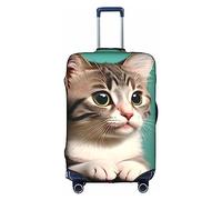 WXZYFP Un chat curieux La housse de protection pour la valise avec une impression unique double face vous aide à éviter de prendre la mauvaise valise pendant le voyage.