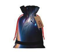 WXZYFP Un univers fascinant sac cadeau en lin avec cordon de serrage, pour Noël, anniversaire, fête, facile à laver