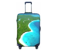 WXZYFP Une île dans l'océan. La housse de protection pour la valise avec une impression unique double face vous aide à éviter de prendre la mauvaise valise pendant le voyage. Blanc, taille L