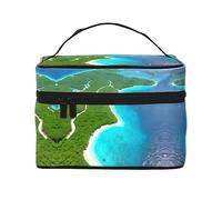 WXZYFP Une trousse de maquillage de voyage île dans l'océan, indispensable pour les amateurs de voyage en plein air, a une structure interne simple.