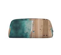 WXZYFP Vue aérienne de la plage. La trousse est fabriquée en cuir croisé (PVC), doublure 100 % polyester et impression plein écran