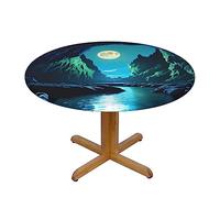 WXZYFP Water Moon Cave : une variété de nappes rondes, fabriquées en 100 % polyester, peuvent protéger la table.