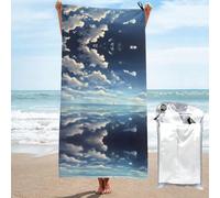 WXZYFP White Clouds Over The Sea 69,8 x 139,7 cm. C'est une serviette de bain en fibre à séchage rapide (style vertical), adaptée pour le sport, les voyages et une utilisation à domicile.