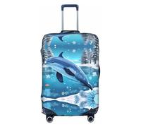 WXZYFP Winter the Dolphin La housse de protection pour la valise avec une impression unique double face vous aide à éviter de prendre la mauvaise valise pendant le voyage., Blanc, L