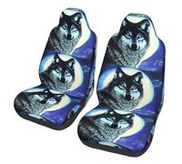 WXZYFP Wolf Under Moon Lot de 2 housses de siège de voiture compatibles avec la plupart des sièges tels que : voitures, SUV, camions, camionnettes, etc.